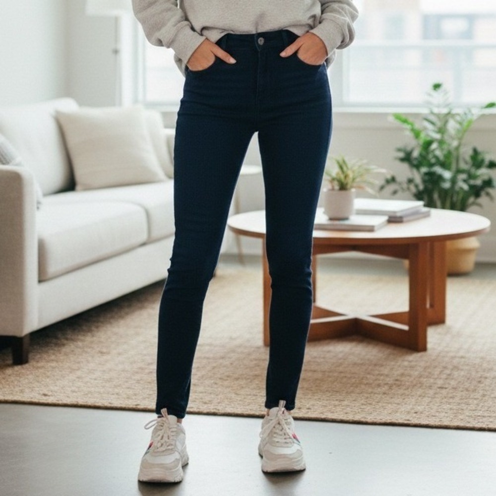 NYDJ Women Jeans Navy Blue High Rise Legging Style‎ Stretch Denim - Size 6